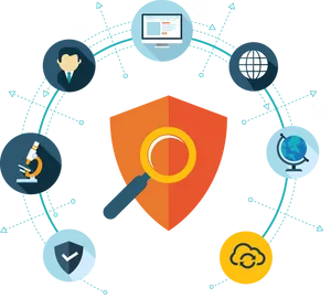 Cybersecurity Concept Network Protection PNG image