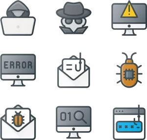 Cybersecurity Icon Set PNG image