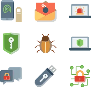 Cybersecurity Icons Set