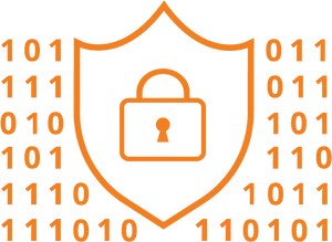 Cybersecurity Shield Binary Code PNG image