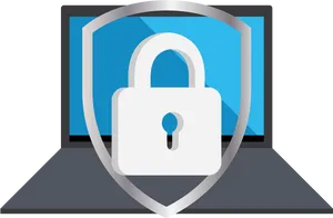 Cybersecurity Shieldand Padlock PNG image