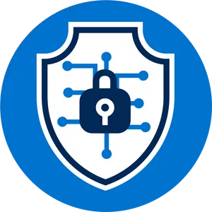 Cybersecurity Shieldand Padlock Icon PNG image