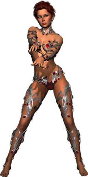 Cyborg Fashion Model Pose
