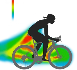 Cyclist Aerodynamics Analysis PNG image