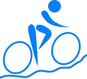 Cyclist Icon Blue Background PNG image