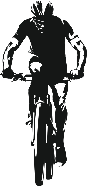 Cyclist Silhouette Black Background