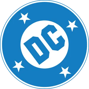 D C Comics Logo Circle Stars PNG image