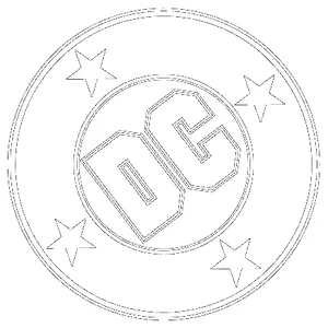 D C Comics Logo Circle Stars PNG image