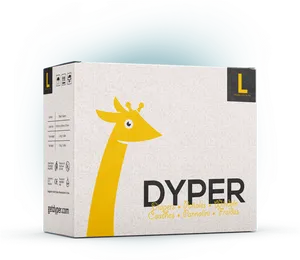 D Y P E R Diaper Boxwith Giraffe Design PNG image