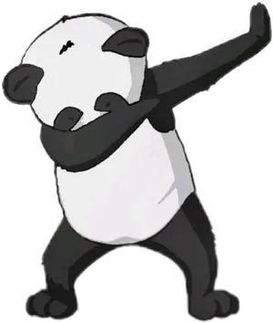 Dabbing_ Panda_ Cartoon_ Character PNG image