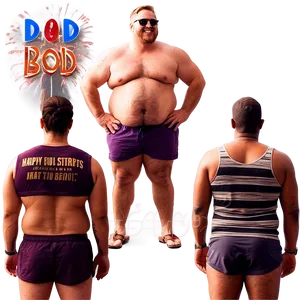 Dad Bod New Year Celebration PNG Dus98