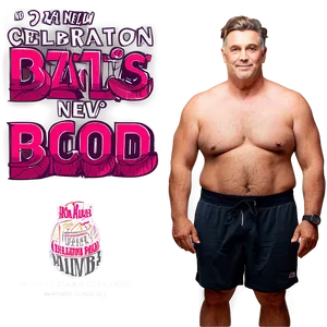 Dad Bod New Year Celebration PNG Yym