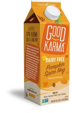 Dairy Free Pumpkin Spice Nog Carton PNG image