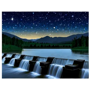 Dam Under Starry Night Sky PNG Jjv PNG