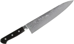 Damascus Steel Chef Knife PNG image