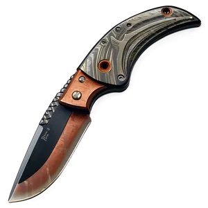 Damascus Steel Pocket Knife PNG Tvf62 PNG
