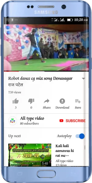 Dance Performance Video_ Samsung Phone Frame PNG image