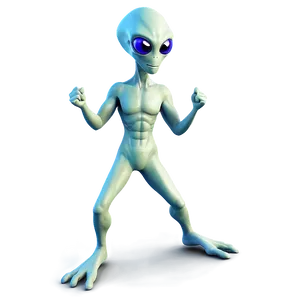 Dancing Alien Cartoon PNG Pbw