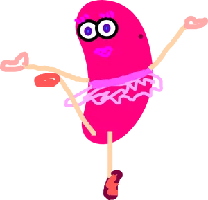 Dancing Bean Cartoon Character PNG image