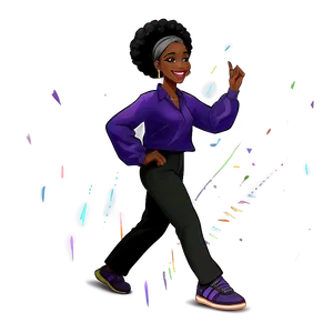 Dancing Black Girl Cartoon PNG 82