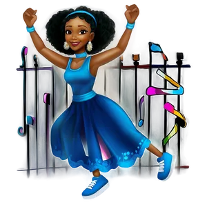 Dancing Black Girl Cartoon Png Xkh31 PNG image