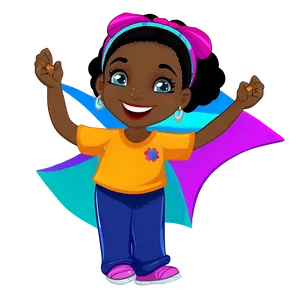 Dancing Black Girl Cartoon Png Yug92 PNG image