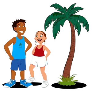 Dancing Cartoon Palm Tree PNG Qrk