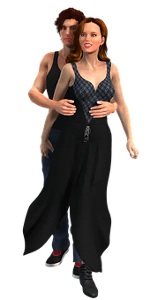 Dancing Couple3 D Render