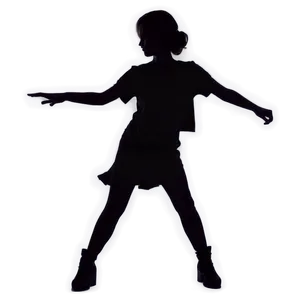Dancing Girl Silhouette PNG Igk