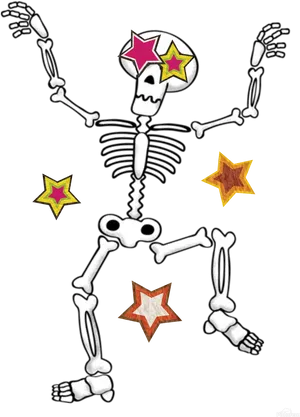 Dancing Skeletonwith Stars PNG image