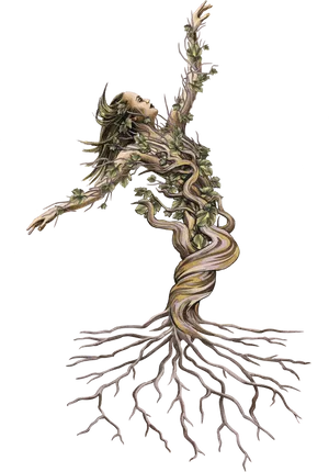 Dancing Vine Woman Artwork PNG image