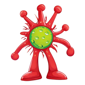 Dancing Virus Cartoon PNG 06282024