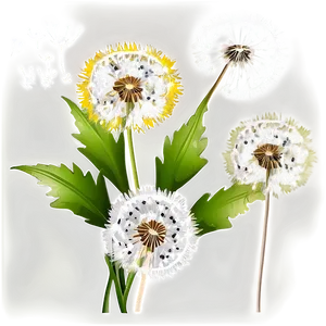 Dandelion Floral Pattern PNG 05242024 PNG