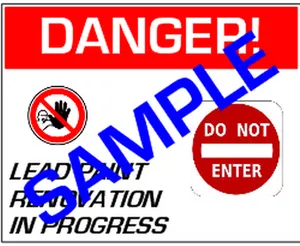 Danger Renovation Warning Sign Sample PNG image