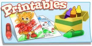 Daniel Tiger Coloring Printables PNG
