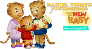 Daniel Tiger Familyand New Baby Promotion PNG