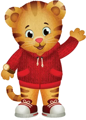 Daniel Tiger Waving Character PNG