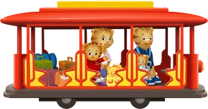 Daniel Tigerand Friendson Trolley PNG image