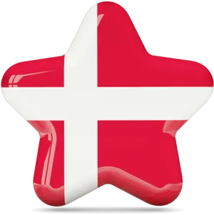 Danish Flag Star Shape PNG image