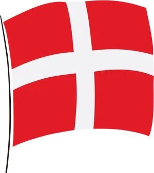 Danish Flag Waving PNG image