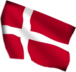 Danish National Flag Waving PNG image