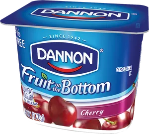 Dannon Cherry Fruitonthe Bottom Yogurt PNG