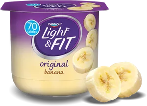 Dannon Lightand Fit Banana Yogurt PNG image
