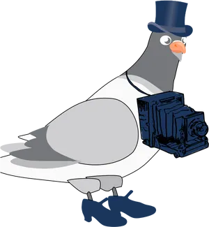 Dapper_ Pigeon_with_ Camera.png PNG image