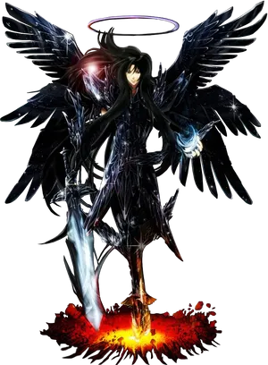 Dark Angel Warrior Artwork PNG image