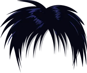 Dark Blue Anime Hairstyle PNG image