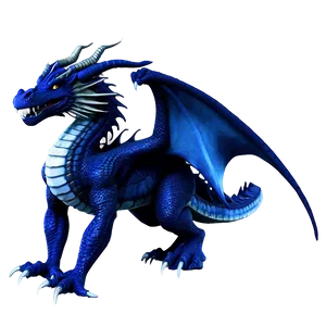 Dark Blue Dragon Scene PNG Cyx
