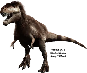 Dark Brown Tyrannosaurus Rex Variant PNG image