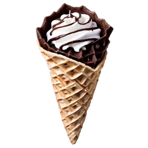 Dark Chocolate Waffle Cone PNG 06282024