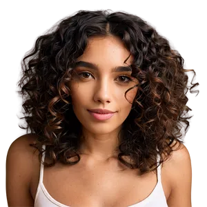 Dark Curly Hair Shine PNG 05242024